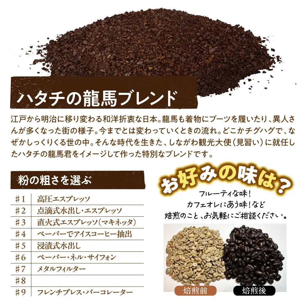ハタチの龍馬ブレンド コーヒー 粉400グラム