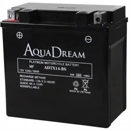 AQUADREAM PLATINUM バイク用バッテリー 液入充電済 ADTX14-BS 1個_家電製品 アウトドア・カー用品  _【配送不可地域：沖縄県】【1608769】