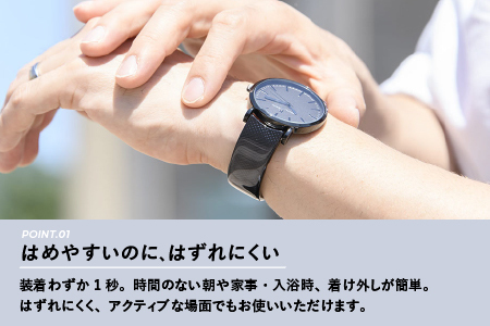 鯖江発！眼鏡職人が作った新感覚の腕時計 バングルウォッチ40　（バングル＋ウォッチ本体）グレーマーブル