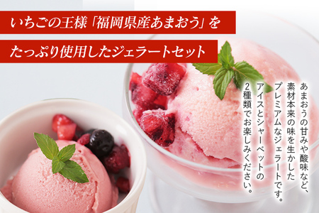 プレミアムあまおうジェラート2種セット 500ml×2 合計1000ml 苺 イチゴ 氷菓 スイーツ アイス シャーベット 冷凍 福岡県産 送料無料