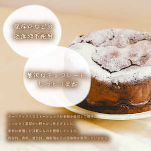 米粉のガトーショコラ ケーキ ホール 冷凍 直径 15cm 5号 スイーツ チョコレート 米粉 無添加 手作り こだわり プレゼント ギフト