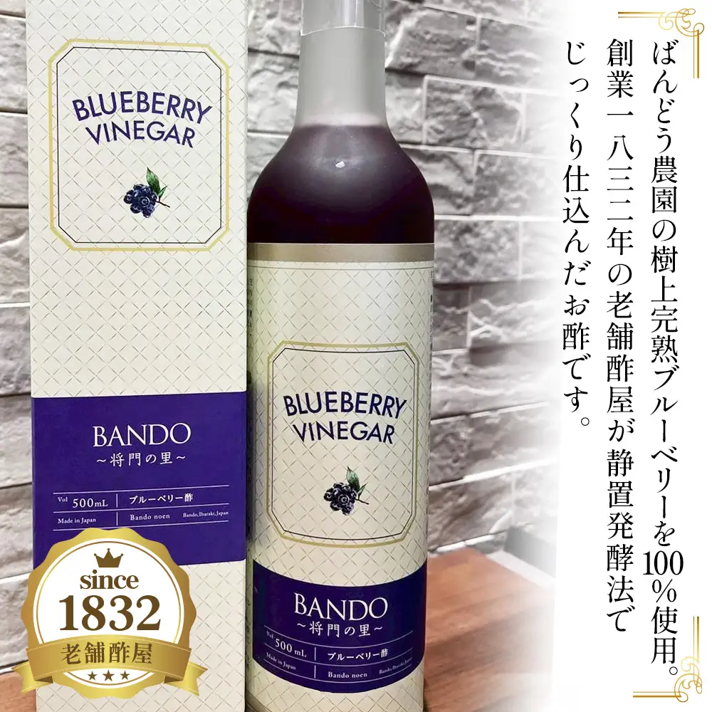 ブルーベリービネガー500ml　BANDO ～将門の里～ No.845