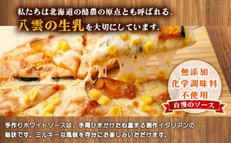 北海道 ピアット自家製ピザ2種(かぼちゃスイートコーン、きのこミートソース) ※沖縄・離島への配送不可