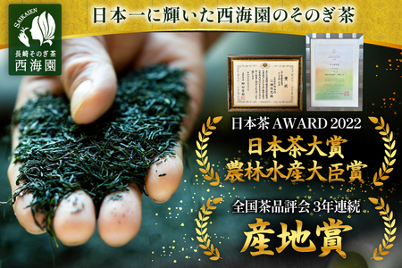 お茶 緑茶 そのぎ茶 玉翠 100g×3袋 [西海園(お茶の西海園) 長崎県 東彼杵町 hs42bag710006]