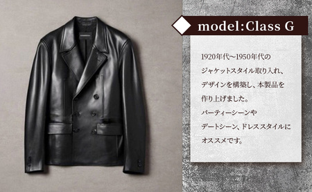 【Nappa Leather仕様】レザージャケット [model:Class G］ ジャケット 革 皮革 レザー 皮製品 レザー製品 シープスキン シープレザー メンズ パキスタン S：ブラック