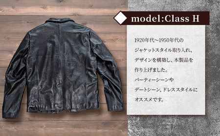 【Nappa Leather仕様】レザージャケット [model:Class H］ ジャケット 革 皮革 レザー 皮製品 レザー製品 シープスキン シープレザー メンズ パキスタン XXL：ブラック