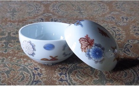 深川製磁 【有田焼】菊七宝　ボンボニエール A75-13