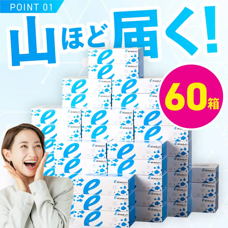 ボックスティッシュ 60箱 ティッシュペーパー