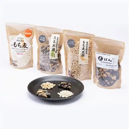 バラエティーセット(もち麦、もち麦黒糖、黒豆黒糖、黒豆ポン)_菓子・スイーツ 和菓子      穀物加工品 _【1611330】