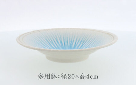 【美濃焼】雫 しずく 彫十草 多用鉢 2点 ＆ 取皿 4点 合計6点セット【カネ定製陶】[MEI101]