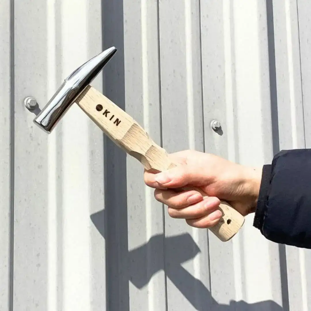 板金ハンマー ステン武力屋 名栗ショート 250mm ハンマー シルバー 金槌 とんかち 工具 握りやすい [マルキン印] 【065S012】