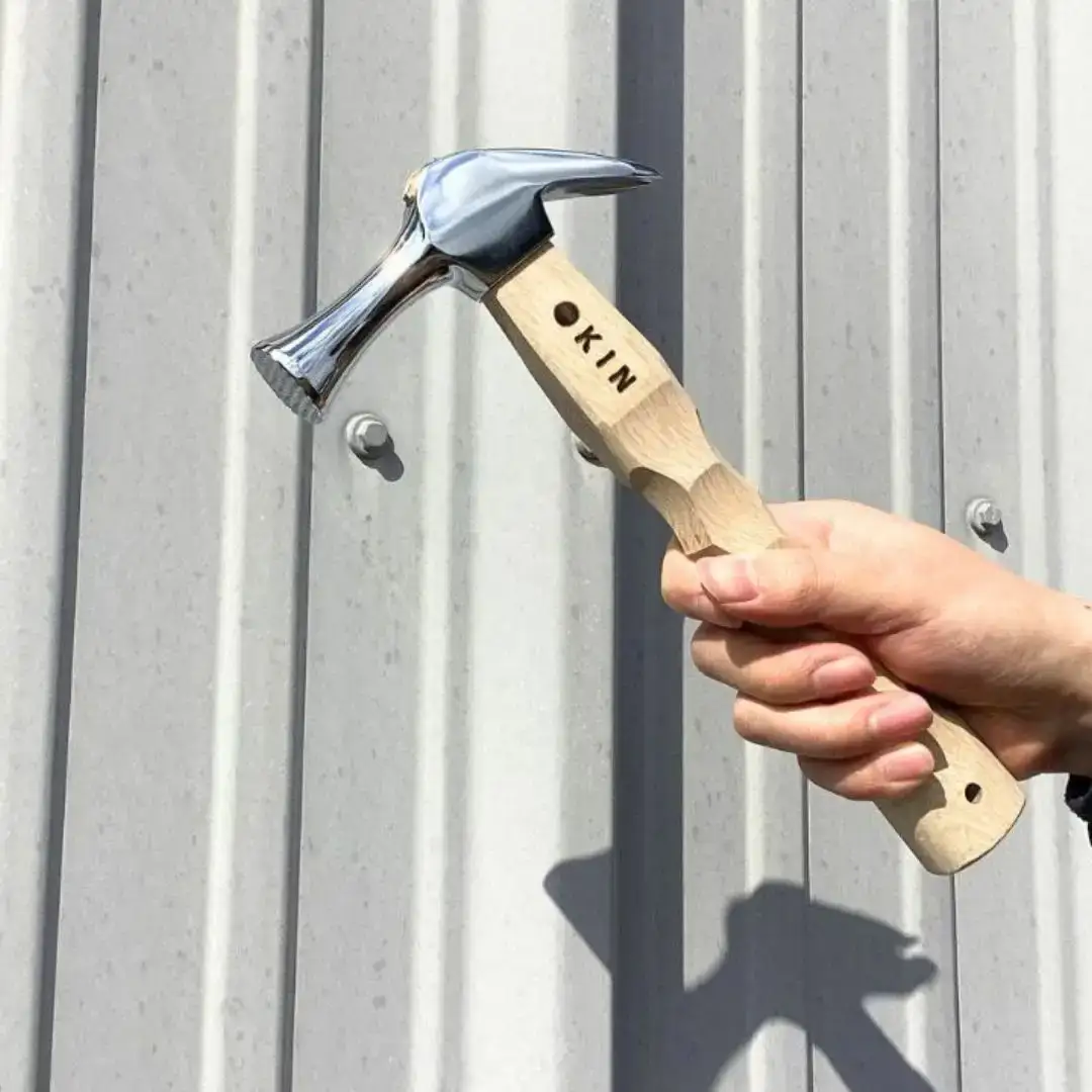 仮枠ハンマー ミラー 止付 小 名栗 ショート 250mm ハンマー シルバー 金槌 とんかち 工具 握りやすい [マルキン印] 【051S008】