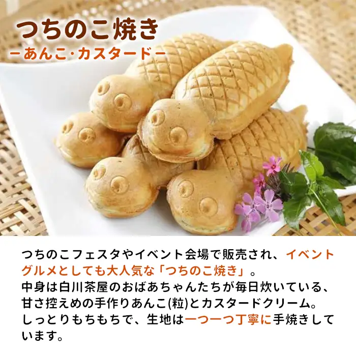 【冷蔵】つちのこ焼き6匹＆ベビーつちのこ5匹 計11匹 あんこ カスタード つぶあん たい焼き ベビーカステラ