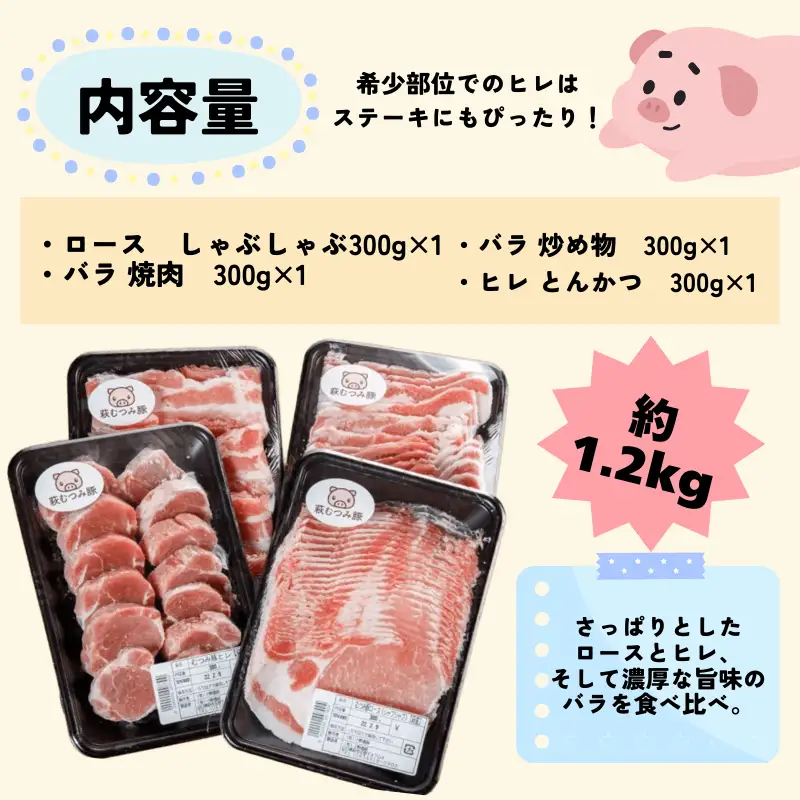 萩むつみ豚 食べ比べセット（小）