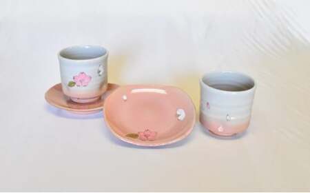 萩焼 御本手桜散し茶器揃い