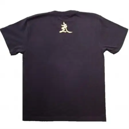 手描きTシャツ 仏画 文殊菩薩 黒 (半袖 XLサイズ)【1615179】