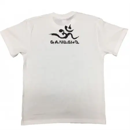 手描きTシャツ 仏画 ガネーシャ 白 (半袖 Lサイズ)【1615511】