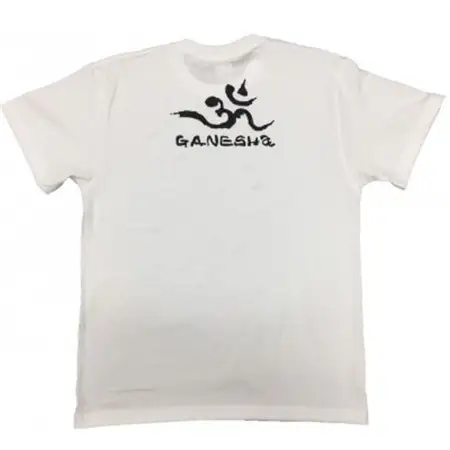 手描きTシャツ 仏画 ガネーシャ 白 (半袖 XLサイズ)【1615512】