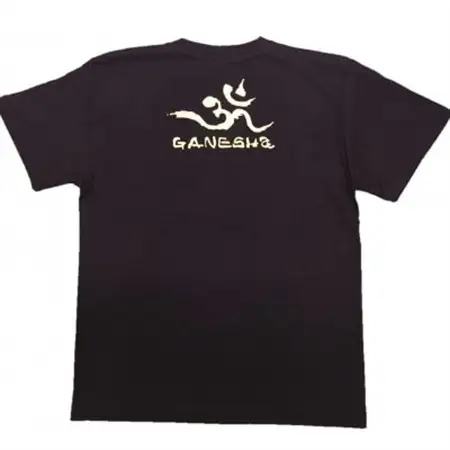 手描きTシャツ 仏画 ガネーシャ 黒 (半袖 Sサイズ)【1615514】