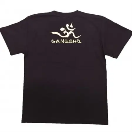 手描きTシャツ 仏画 ガネーシャ 黒 (半袖 Lサイズ)【1615518】