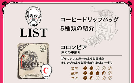 KEDI BASKAN　コーヒードリップバッグ3箱（1箱12ｇ×5バッグ） コーヒー 珈琲 スペシャルティコーヒー 飲料 飲み物 ドリンク ブレンド 焙煎 自家焙煎 中煎り 深煎り コーヒー豆 珈琲豆 ドリップバッグ 個包装 簡単 本格的 特産品 飲み比べ プレゼント 贈答 コロンビア エチオピア スマトラ ブラジル グアテマラ 愛知県 常滑市 KEDI BASKAN 株式会社BrownBunny