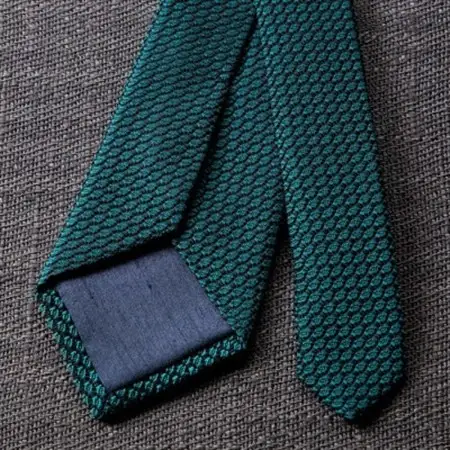 【手織りネクタイ】ダークグリーン ガルザタイ kuskafabric 丹後の絹織物【高島屋選定品】_装飾品・工芸品 ネクタイ・ベルト 服飾小物 _【1615382】