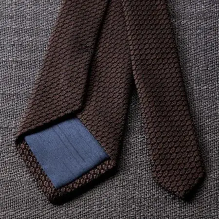 【手織りネクタイ】ダークブラウン ガルザタイ kuskafabric 丹後の絹織物【高島屋選定品】_装飾品・工芸品 ネクタイ・ベルト 服飾小物 _【1615421】