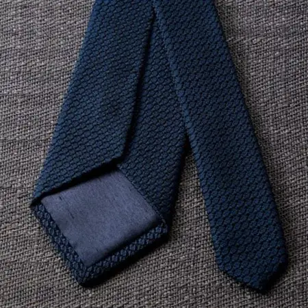 【手織りネクタイ】ダークネイビー ガルザタイ kuskafabric 丹後の絹織物【高島屋選定品】_装飾品・工芸品 ネクタイ・ベルト 服飾小物 _【1615550】