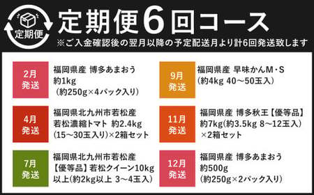 【福岡県産 特産品 年6回定期便】うまもぐ厳選 野菜果物セット 定期便 野菜 果物 詰め合わせ