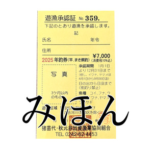 猪苗代湖・秋元湖 裏磐梯 年釣券 [陸：竿、まき餌釣] 遊漁承認証 ワカサギ ワカサギ釣り 渓流 いわな やまめ バス釣り スモールマウスバス