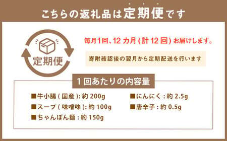 【定期便：年12回】やまや 博多もつ鍋 こく味噌味 1～2人前 もつ鍋 鍋 セット みそ味