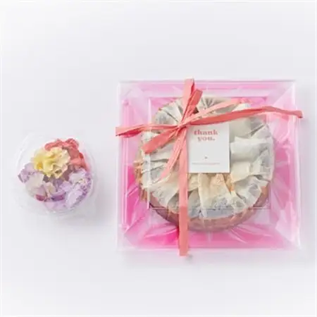 ハーブを使用した バスクチーズケーキ 1ホール(15cm)エディブルフラワー(食用花付き)_菓子・スイーツ ケーキ  _【配送不可地域：離島】【1605056】