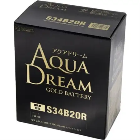 AQUADREAM GOLD ハイブリッド車補機用バッテリー S34B20R 1個_家電製品 アウトドア・カー用品  _【配送不可地域：沖縄県】【1608382】