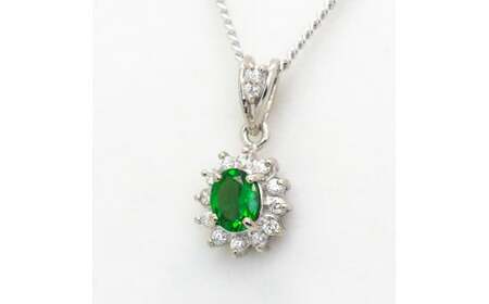 グリーンガーネット ペンダント 0.3ct K10WG/K10YG (13403) ネックレス ペンダント グリーンガーネット ホワイトゴールド イエローゴールド ダイヤモンド  山梨県 甲斐市 BR-87