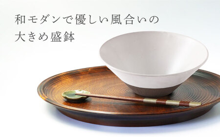 【美濃焼】 粉引くし目 深盛鉢 【不動窯】食器 皿 ボウル[MAR069]