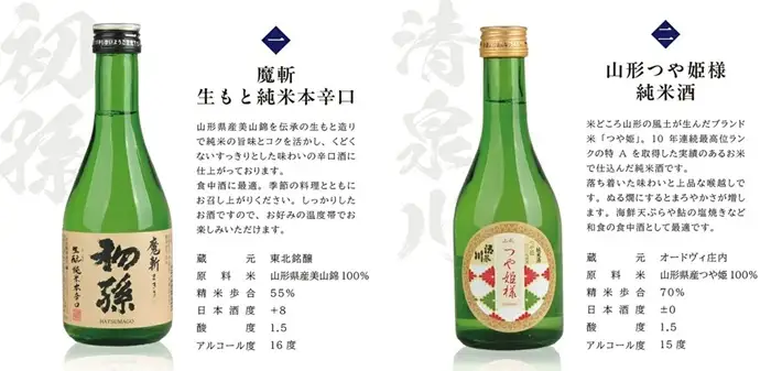 SB0915　［酒の酒田］純米酒飲み比べセット　計5本(各300ml×1本)【初孫 魔斬、清泉川 山形つや姫様、麓井 圓、松嶺の富士 秘めごと、上喜元 からくち】