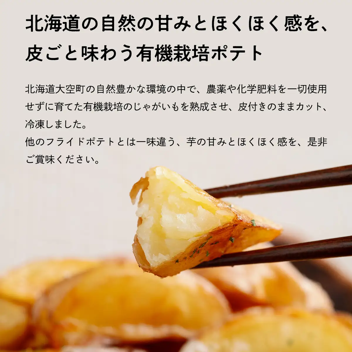 冷凍皮付きフライドポテト1kg　(有機栽培じゃがいも使用) OSB004