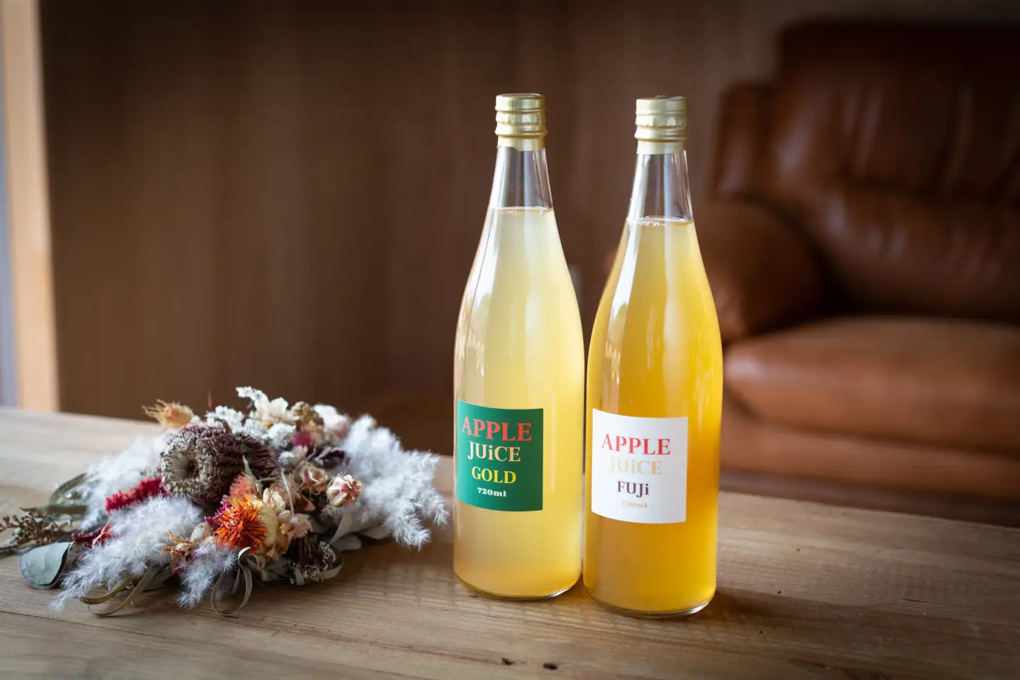 若草農園オリジナルりんごジュース（シナノゴールド・ふじ）ふじ720ml1本・シナノゴールド720ml1本 計2本セット｜ りんごジュース りんごジュース りんごジュース りんごジュース