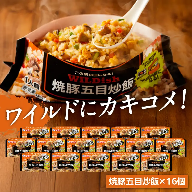 Umios 冷凍食品 WILDish 焼豚五目炒飯 １人前×16個入り 045-007