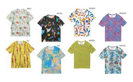 Tシャツ 感覚刺激Tシャツ 01KURO 洋服 ファッション 総柄Tシャツ プレゼント 手書き 絵画 アート作品 通気性 柔軟性 日本製 福祉施設 ワークショップ 東京都 墨田区 M