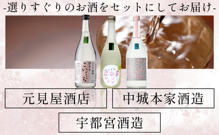 ＜西予蔵元 さくらひめ 3本セット＞ お酒 酒 飲み比べ 詰め合わせ 日本酒 地酒 ギフト プレゼント 贈答 お祝い 純米吟醸原酒さくらひめ 純米酒伊予のこいごころ 特別純米酒うさぎのバレリーナ 愛媛県 西予市【常温】OES0004