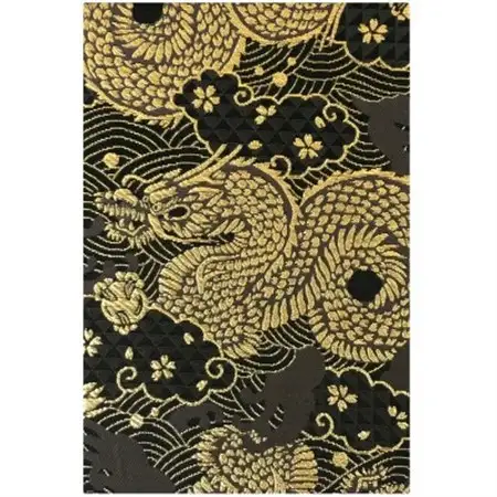 千糸繍院　御朱印帳　黒金雲龍　西陣織　金襴装丁　48ページ　大判　1冊【1519875】