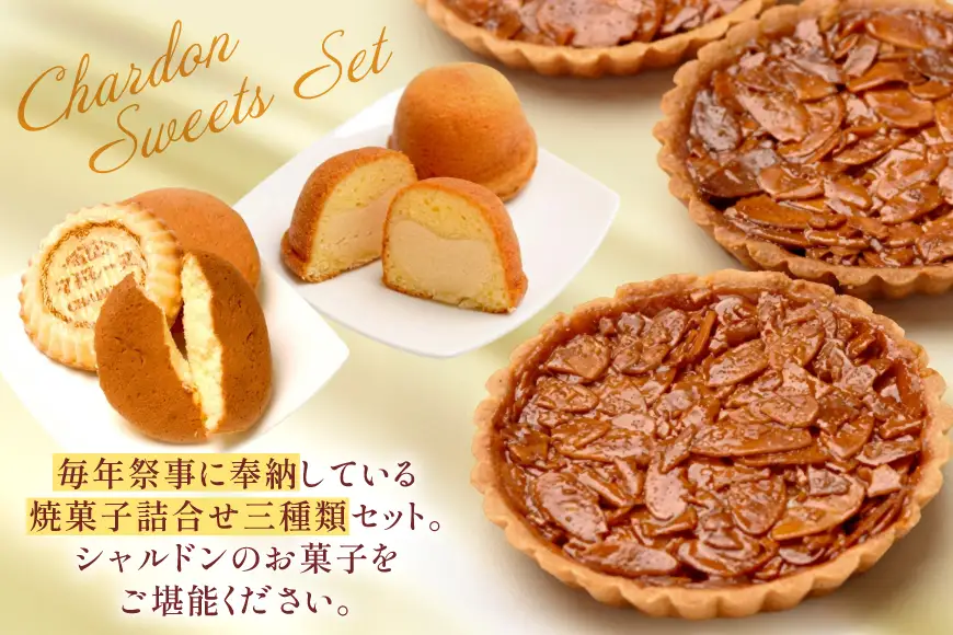 焼き菓子 奉納品 3種 詰め合わせ アマンディーヌ 3枚 マドレーヌ 3個 ボンムーン 4個 計10個 [シャルドン 愛知県 江南市 ko23btu630001]