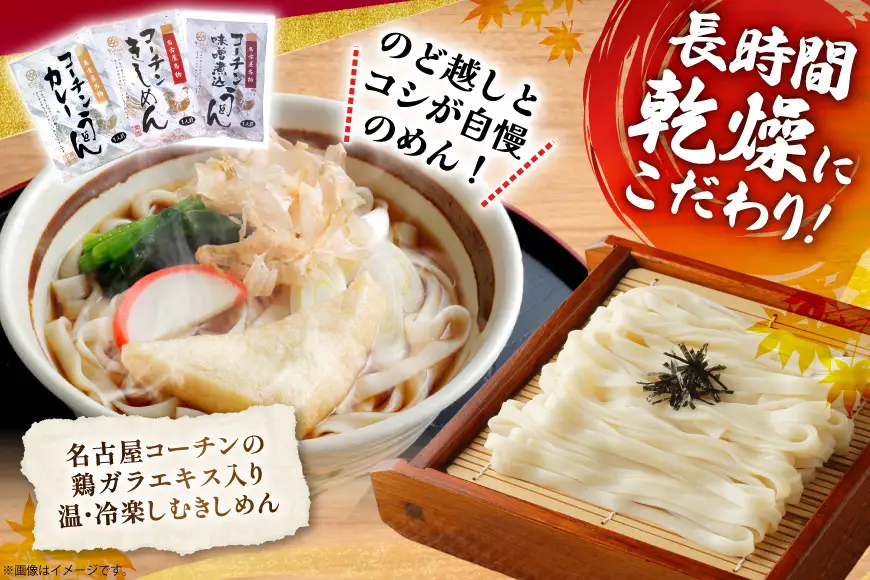きしめん 《 名古屋名物 》 コーチン手折り麺 3種 各10食 計30食 詰合せ セット [なごやきしめん亭 愛知県 江南市 ko23btu220002]