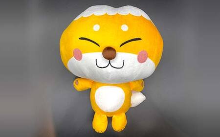 おおきい！天栄村公式マスコットキャラクター『ふたまたぎつね』ぬいぐるみ（大） てんえい きつね かわいい ゆるキャラ F21T-358