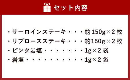 おかやま和牛肉  ステーキセット 計約600g（サーロイン約300g リブロース約300g） ／ 牛 和牛 牛肉 肉 にく サーロイン リブロース ステーキ ステーキ肉 ステーキカット