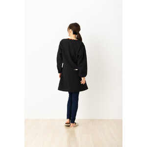 【梅ブラック】和柄カシュクール風かっぽう着