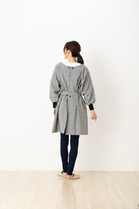 ネルリブ付グレンチェック柄2WAYかっぽう着