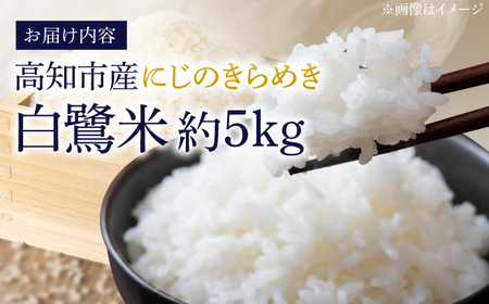農薬節減！ R7年度産 特別栽培米 白鷺米 にじのきらめき 約5kg ＜2025年9月中旬から発送＞ / 高知 米 お米 精米 　【津ノ宮農園】[ATBV017]