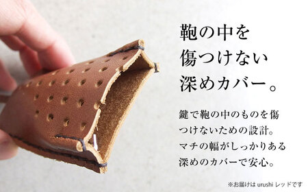 手縫いレザーキーケース25ドット urushiレッド[AOBI031] キーケース